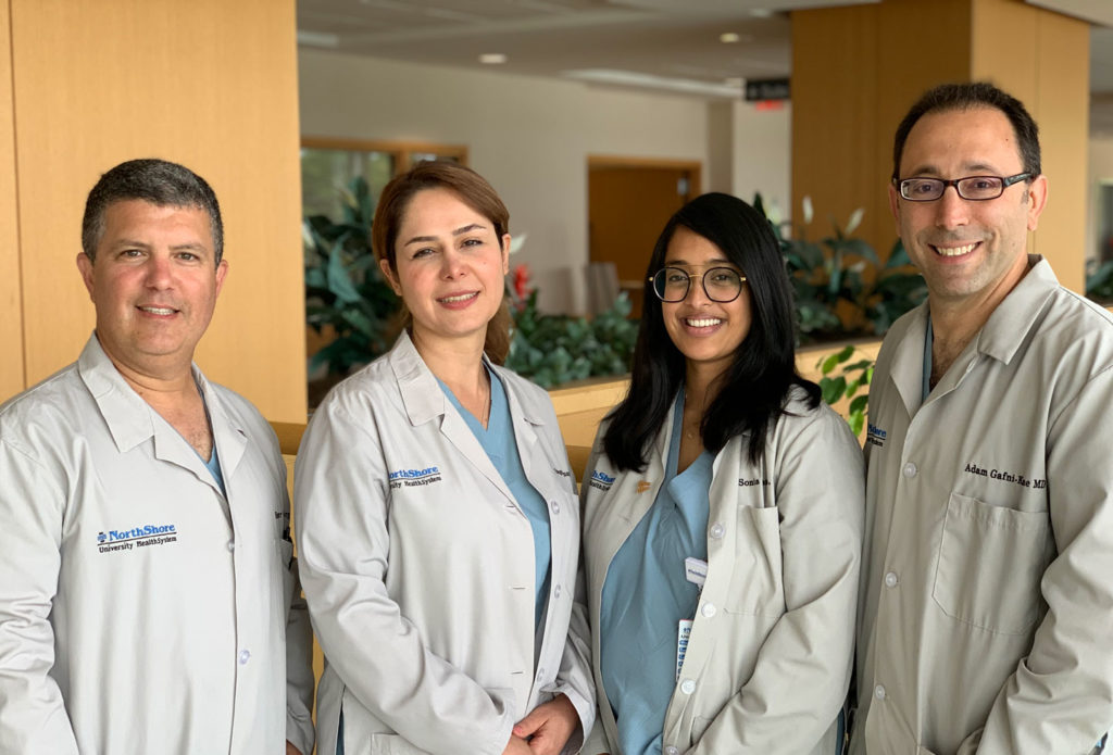 From left: Dr. Goldberg, Dr. Rostami, Dr. Dutta, and Dr. Gafni-Kane standing
